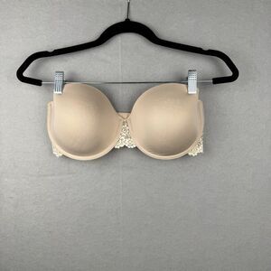 Wacoal Beige Embrace Lace Underwire Strapless Push Up Bra 854191‎ Size 38D